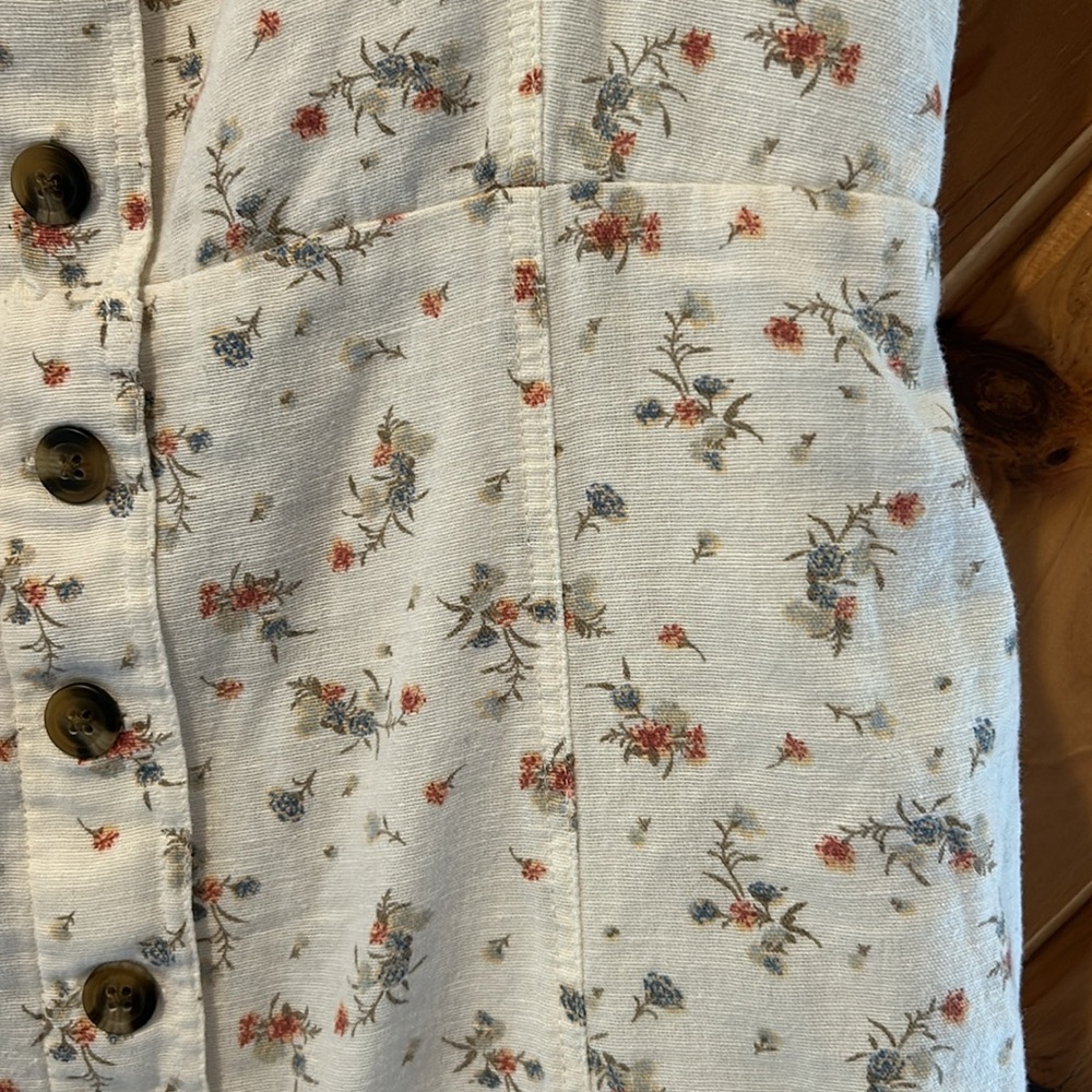 American Eagle floral button up linen blend dress - Picture 4 of 7